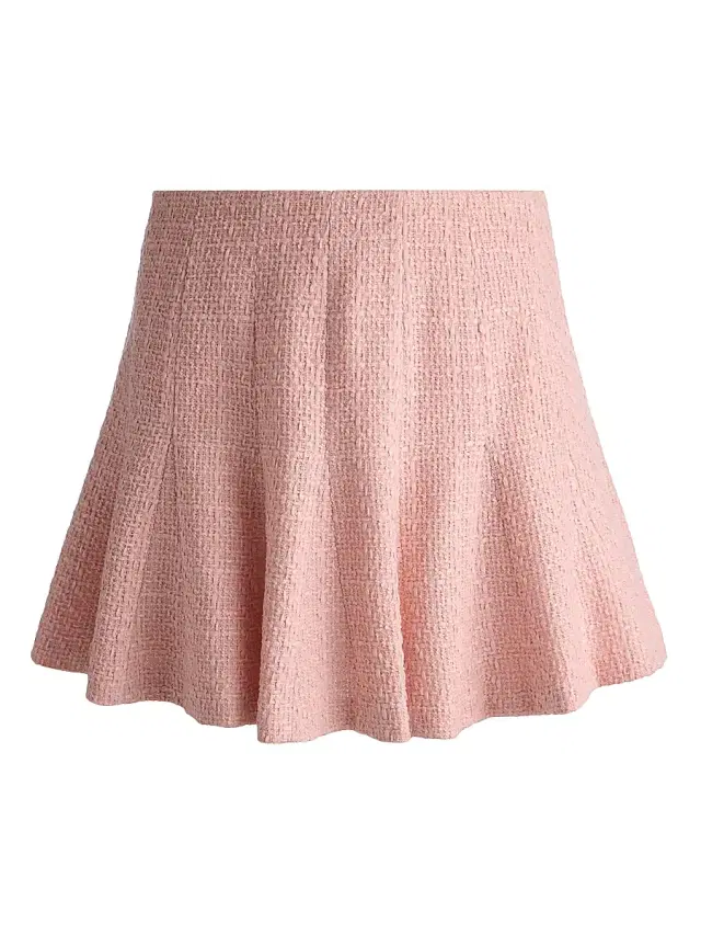 ALICE + OLIVIA Women's Zona Godet-Pleated Tweed Miniskirt - English Rose