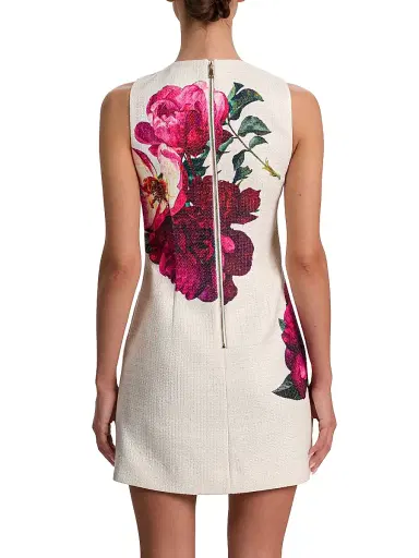 ALICE + OLIVIA Women's Clyde Floral Shift Minidress - Empress Bloom Off White | Thumbnail 5