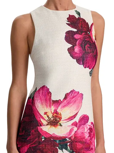 ALICE + OLIVIA Women's Clyde Floral Shift Minidress - Empress Bloom Off White | Thumbnail 6