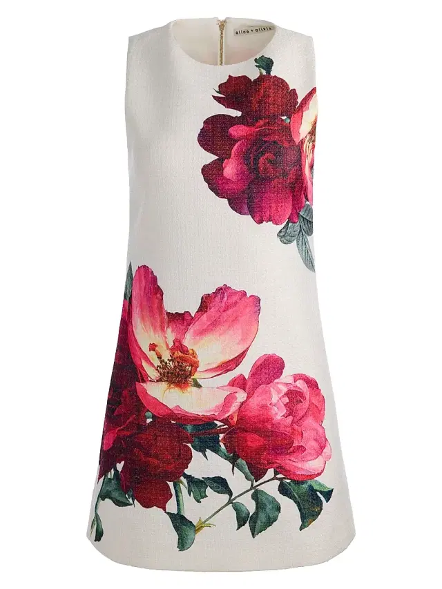 ALICE + OLIVIA Women's Clyde Floral Shift Minidress - Empress Bloom Off White