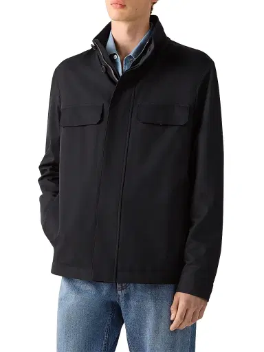 Zegna Men's Microfiber Motorin 125CC Field Jacket - Navy Blue - Size 48 | Thumbnail 2