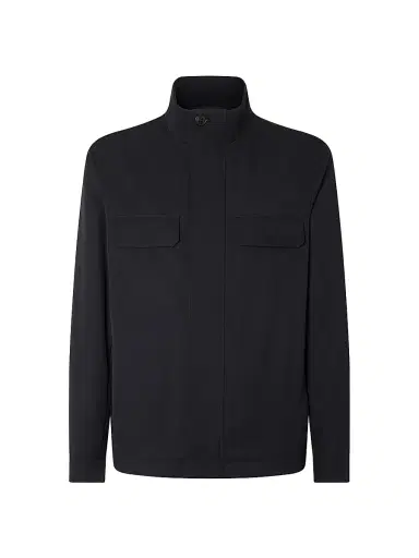 Zegna Men's Microfiber Motorin 125CC Field Jacket - Navy Blue - Size 48 | Thumbnail 1