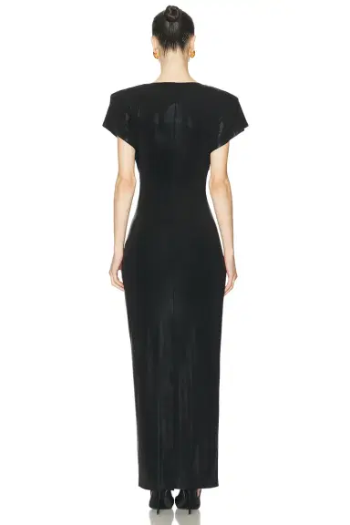 Norma Kamali Cap Sleeve Shoulder Pad Long Dress | Thumbnail 3 Norma Kamali Cap Sleeve Shoulder Pad Long Dress | Thumbnail 3