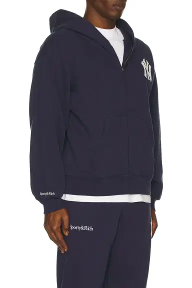 Sporty & Rich Heritage Yankees Serif Zip Hoodie | Thumbnail 2 Sporty & Rich Heritage Yankees Serif Zip Hoodie | Thumbnail 2