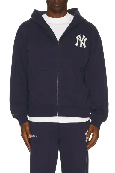 Sporty & Rich Heritage Yankees Serif Zip Hoodie | Thumbnail 1 Sporty & Rich Heritage Yankees Serif Zip Hoodie | Thumbnail 1