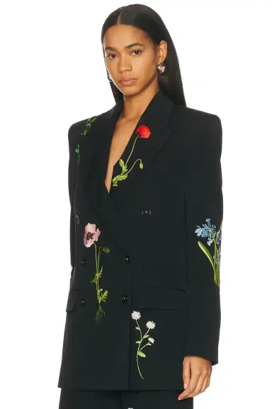 Stella McCartney Boyfriend Embroidered Tailored Blazer | Thumbnail 3 Stella McCartney Boyfriend Embroidered Tailored Blazer | Thumbnail 3