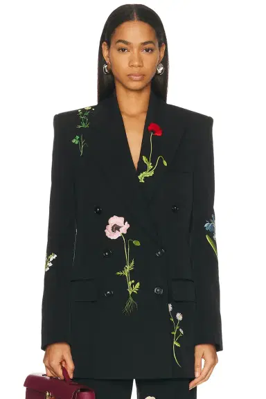 Stella McCartney Boyfriend Embroidered Tailored Blazer | Thumbnail 1 Stella McCartney Boyfriend Embroidered Tailored Blazer | Thumbnail 1