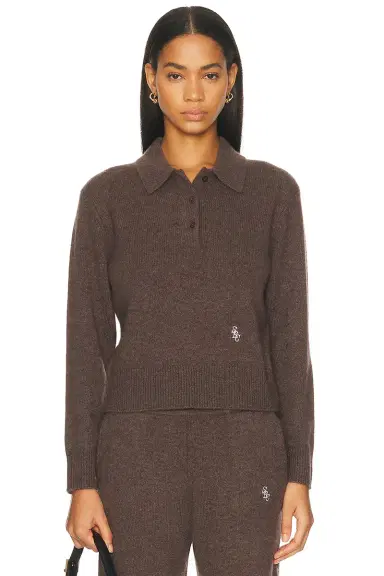 Sporty & Rich SRC Cashmere Polo Sweater | Thumbnail 1