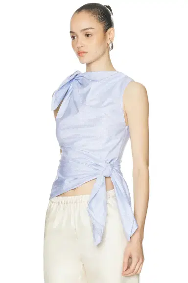 Monse Bow Drape Shirting Top | Thumbnail 3 Monse Bow Drape Shirting Top | Thumbnail 3