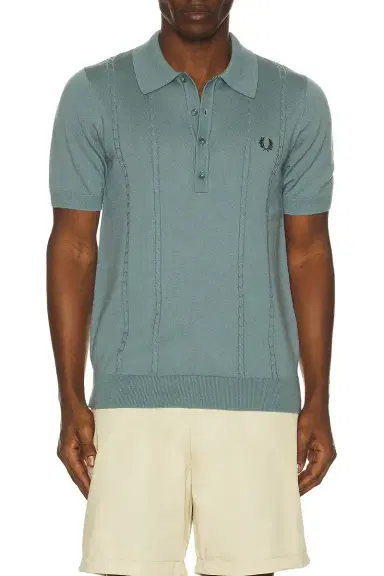 Fred Perry Cable Knitted Polo Shirt | Thumbnail 3 Fred Perry Cable Knitted Polo Shirt | Thumbnail 3