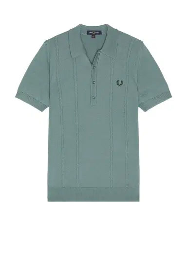 Fred Perry Cable Knitted Polo Shirt | Thumbnail 6 Fred Perry Cable Knitted Polo Shirt | Thumbnail 6