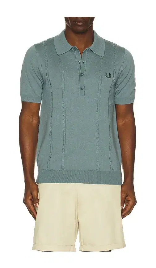 Cable Knitted Polo Shirt