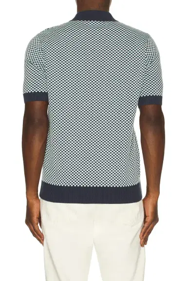 Fred Perry Chequerboard Knitted Polo Shirt | Thumbnail 4
