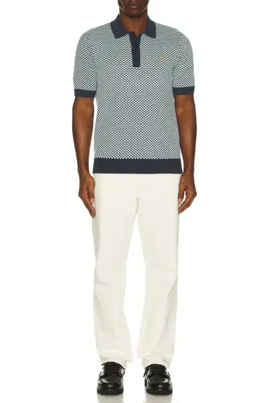 Fred Perry Chequerboard Knitted Polo Shirt | Thumbnail 5