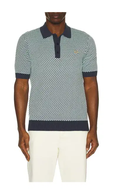 Fred Perry Chequerboard Knitted Polo Shirt | Thumbnail 1