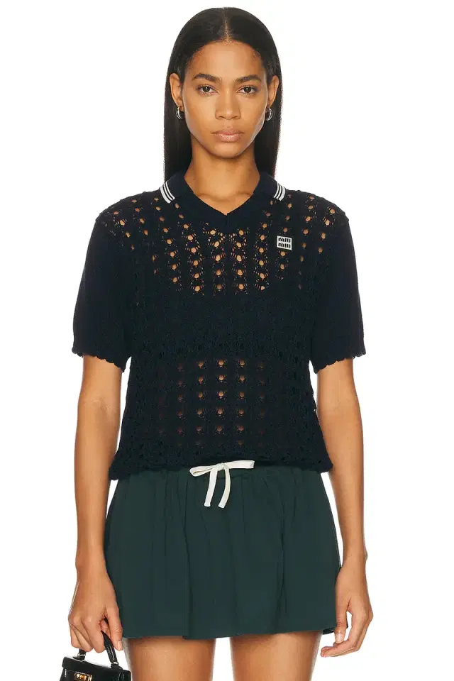 Miu Miu Crochet Polo Top