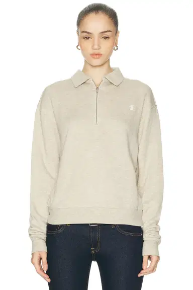 ÉTERNE Zip Up Polo Sweatshirt | Thumbnail 2 ÉTERNE Zip Up Polo Sweatshirt | Thumbnail 2