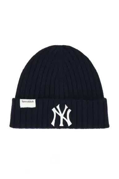 Sporty & Rich Heritage Yankees Serif Cashmere Beanie | Thumbnail 1