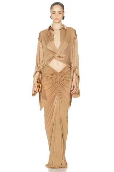 Atlein Ruched Long Skirt | Thumbnail 5