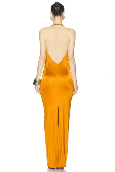 Atlein Plunge Neck Sleeveless Long Dress | Thumbnail 3 Atlein Plunge Neck Sleeveless Long Dress | Thumbnail 3
