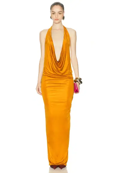 Atlein Plunge Neck Sleeveless Long Dress | Thumbnail 1 Atlein Plunge Neck Sleeveless Long Dress | Thumbnail 1
