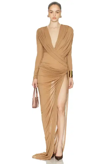 Atlein Draped Longsleeve Dress | Thumbnail 1 Atlein Draped Longsleeve Dress | Thumbnail 1