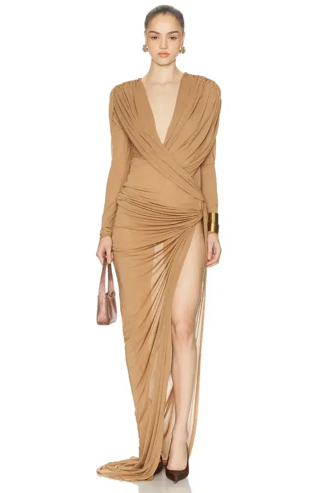 Draped Longsleeve Dress