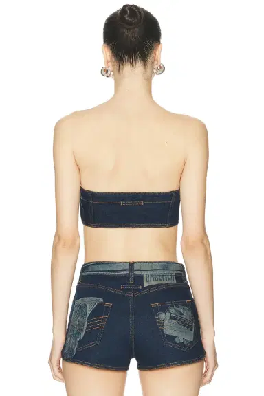 Jean Paul Gaultier Trompe L'Oeil Print Denim Bra Top | Thumbnail 4 Jean Paul Gaultier Trompe L'Oeil Print Denim Bra Top | Thumbnail 4