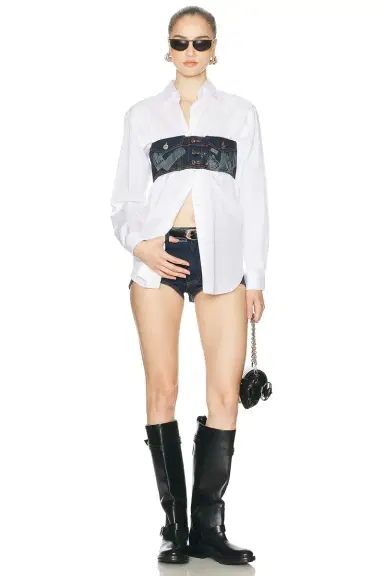 Jean Paul Gaultier Denim Trompe L'Oeil Print Mini Short | Thumbnail 5 Jean Paul Gaultier Denim Trompe L'Oeil Print Mini Short | Thumbnail 5