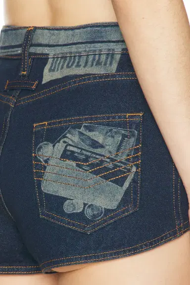 Jean Paul Gaultier Denim Trompe L'Oeil Print Mini Short | Thumbnail 6 Jean Paul Gaultier Denim Trompe L'Oeil Print Mini Short | Thumbnail 6