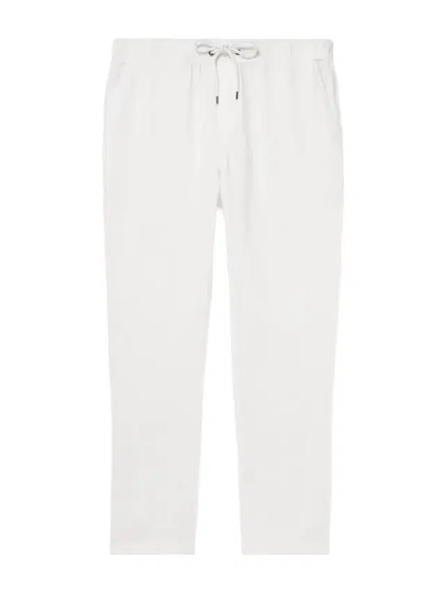 Garment-Dyed Straight-Leg Linen Trousers - Men