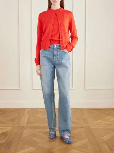 Gucci Horsebit Ballerina Leather-trimmed Denim Flats | Thumbnail 4