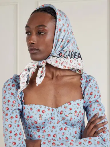 Dolce & Gabbana Printed Silk-twill Scarf | Thumbnail 2