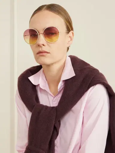 BARTON PERREIRA Rigby Round-frame Acetate And Rose-gold Tone Sunglasses | Thumbnail 2 BARTON PERREIRA Rigby Round-frame Acetate And Rose-gold Tone Sunglasses | Thumbnail 2