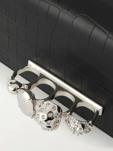 Alexander McQueen Jeweled Satchel Mini Embellished Croc-effect Leather Shoulder Bag | Thumbnail 5