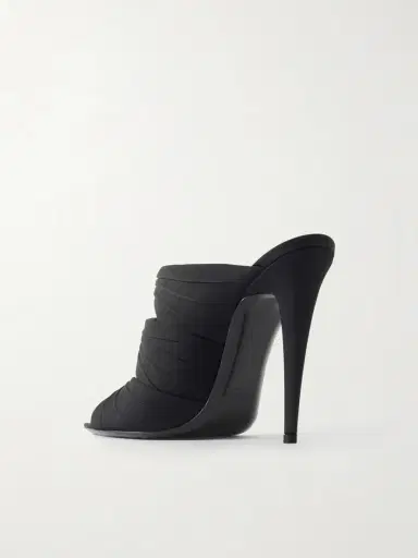 Saint Laurent Emilie Crystal-embellished Satin Crepe Mules | Thumbnail 3 Saint Laurent Emilie Crystal-embellished Satin Crepe Mules | Thumbnail 3