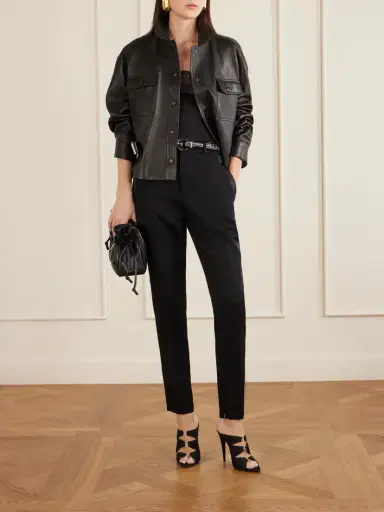 Saint Laurent Emilie Crystal-embellished Satin Crepe Mules | Thumbnail 4 Saint Laurent Emilie Crystal-embellished Satin Crepe Mules | Thumbnail 4