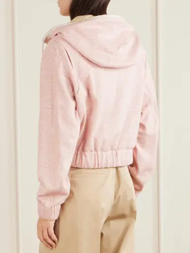 Moncler Grenoble Appliquéd Canvas-trimmed Linen And Cotton-blend Zip-up Hoodie | Thumbnail 4