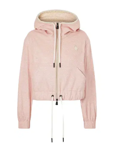 Moncler Grenoble Appliquéd Canvas-trimmed Linen And Cotton-blend Zip-up Hoodie | Thumbnail 1