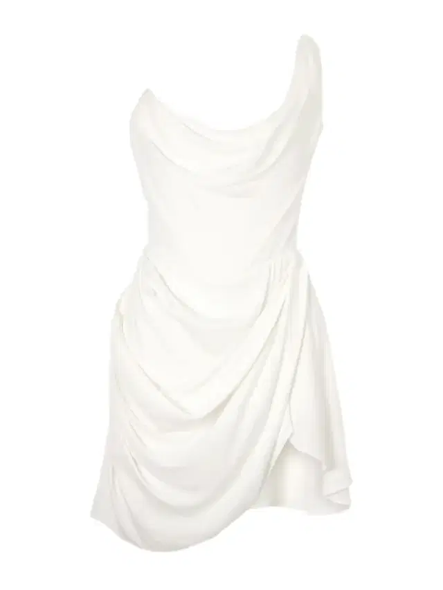 Doll One-shoulder Draped Silk-crepe Mini Dress