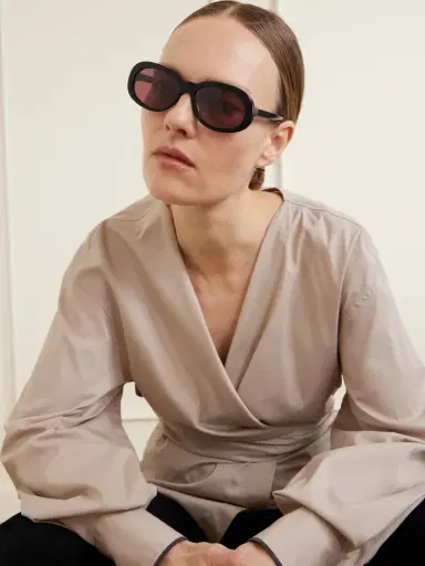 Brunello Cucinelli Claire Round-frame Embellished Acetate Sunglasses | Thumbnail 2
