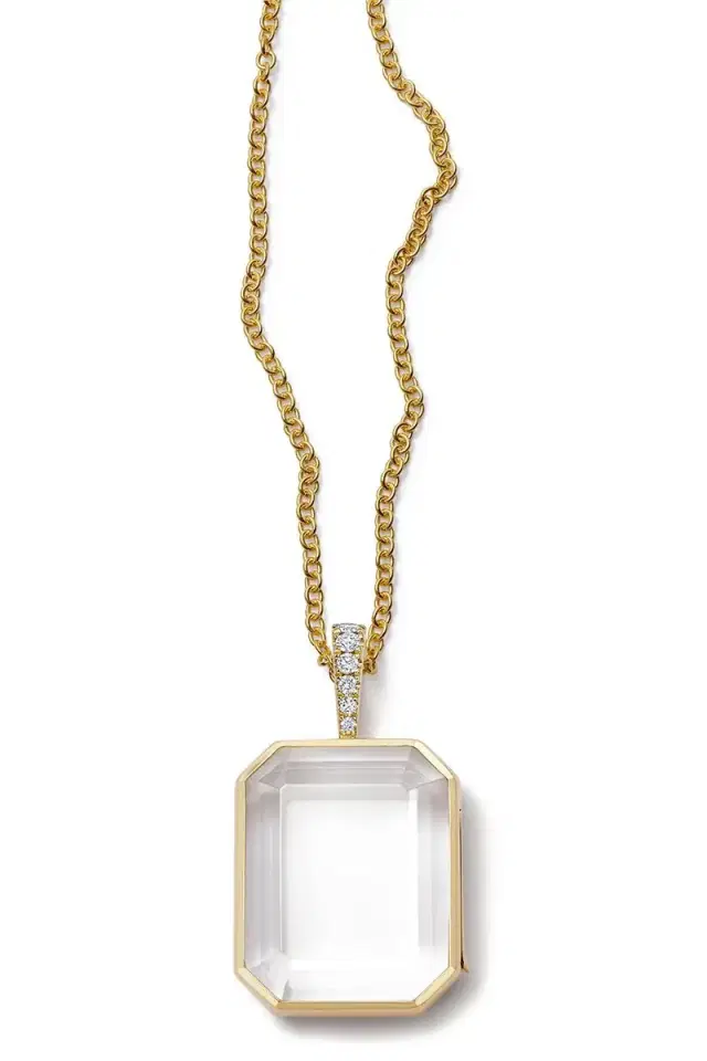 LOQUET Diamond Baguette Rolo Chain Locket