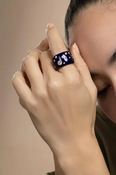 VERDURA Diamond Blue Night Ring | Thumbnail 2