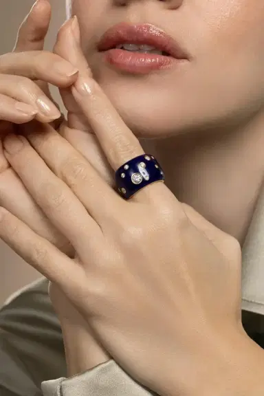 VERDURA Diamond Blue Night Ring | Thumbnail 3