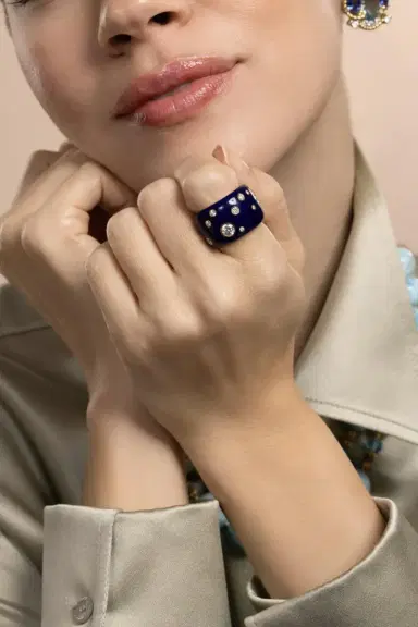 VERDURA Diamond Blue Night Ring | Thumbnail 4