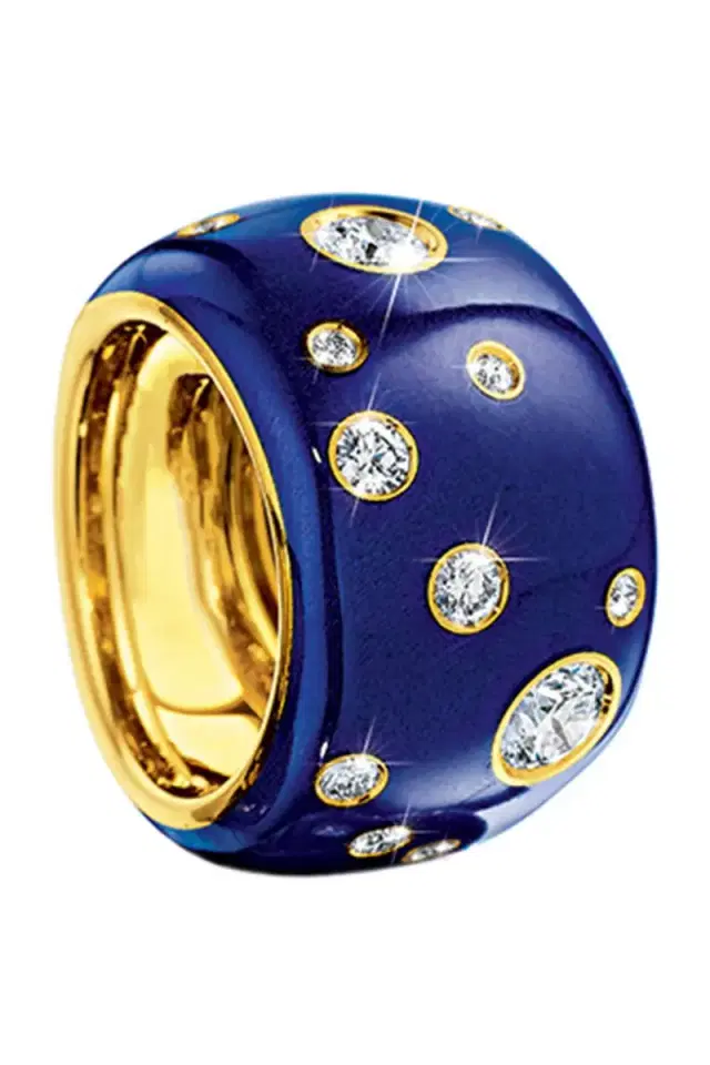 Diamond Blue Night Ring