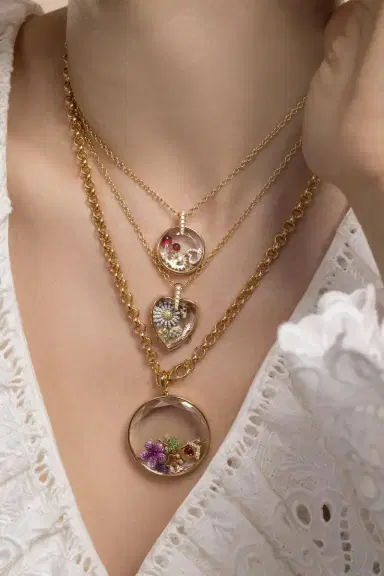 LOQUET Diamond Lyra Locket Rolo Chain Necklace | Thumbnail 4 LOQUET Diamond Lyra Locket Rolo Chain Necklace | Thumbnail 4