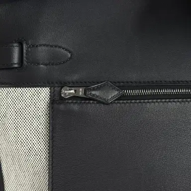 HERMÈS Hermes Birkin 35 A L'Envers Black-Ecru Toile H Canvas and Black Volupto Palladium Hardware | Thumbnail 8