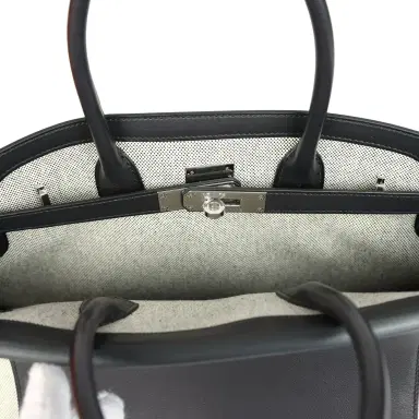 HERMÈS Hermes Birkin 35 A L'Envers Black-Ecru Toile H Canvas and Black Volupto Palladium Hardware | Thumbnail 10
