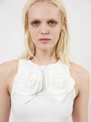 Aknvas The Camille flower tank in white | Thumbnail 2 Aknvas The Camille flower tank in white | Thumbnail 2